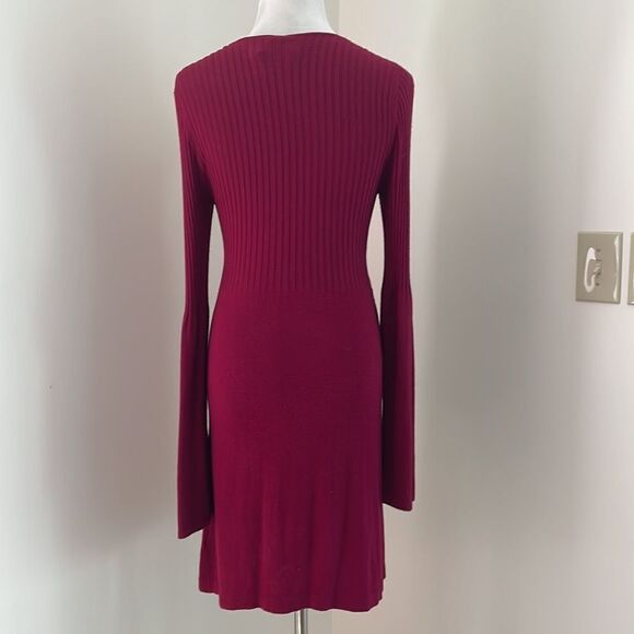 Ribbed Sweater dress long sleeve with flair bottom color size Medium - Picture 8 of 11